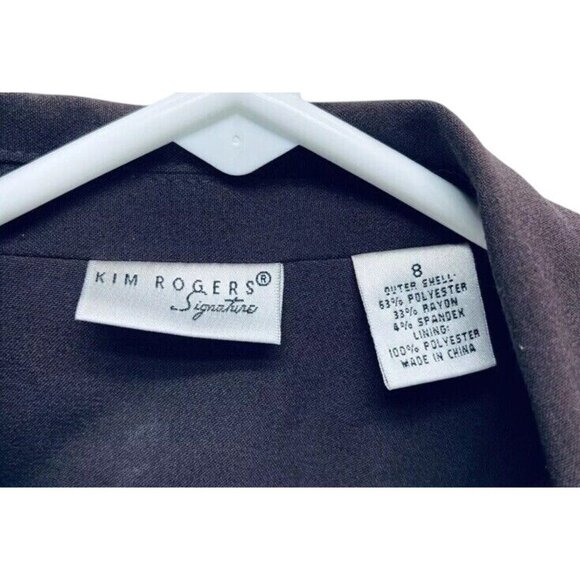 Kim Rogers Signature Women's Blazer Jacket Size 8 Brown Tweed 2 Button - Picture 7 of 8